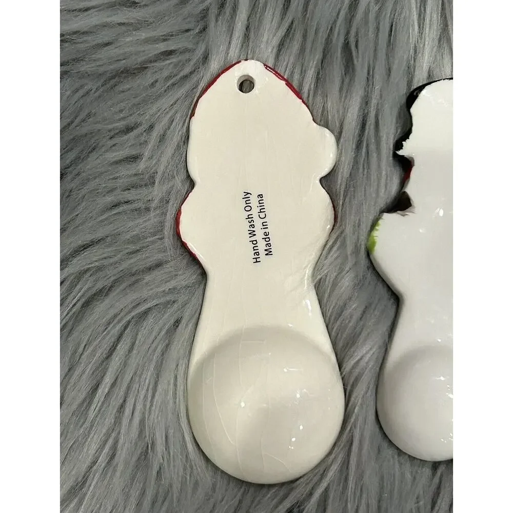 Holiday Time Ceramic Christmas Characters Measuring Spoon Set  4 Christmas Decor